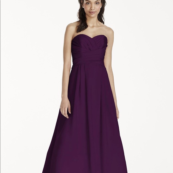 plum strapless bridesmaid dresses Jeniva Straplesss Maxi Dress Plum main image 1